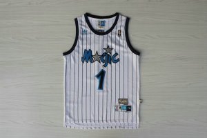 Maillot De Basket Orlando Magic Tracy McGrady 1 Engrener Stripe Blanc